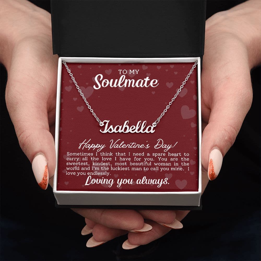 To My Soulmate - I Love You Endlessly - Personalized Name Necklace