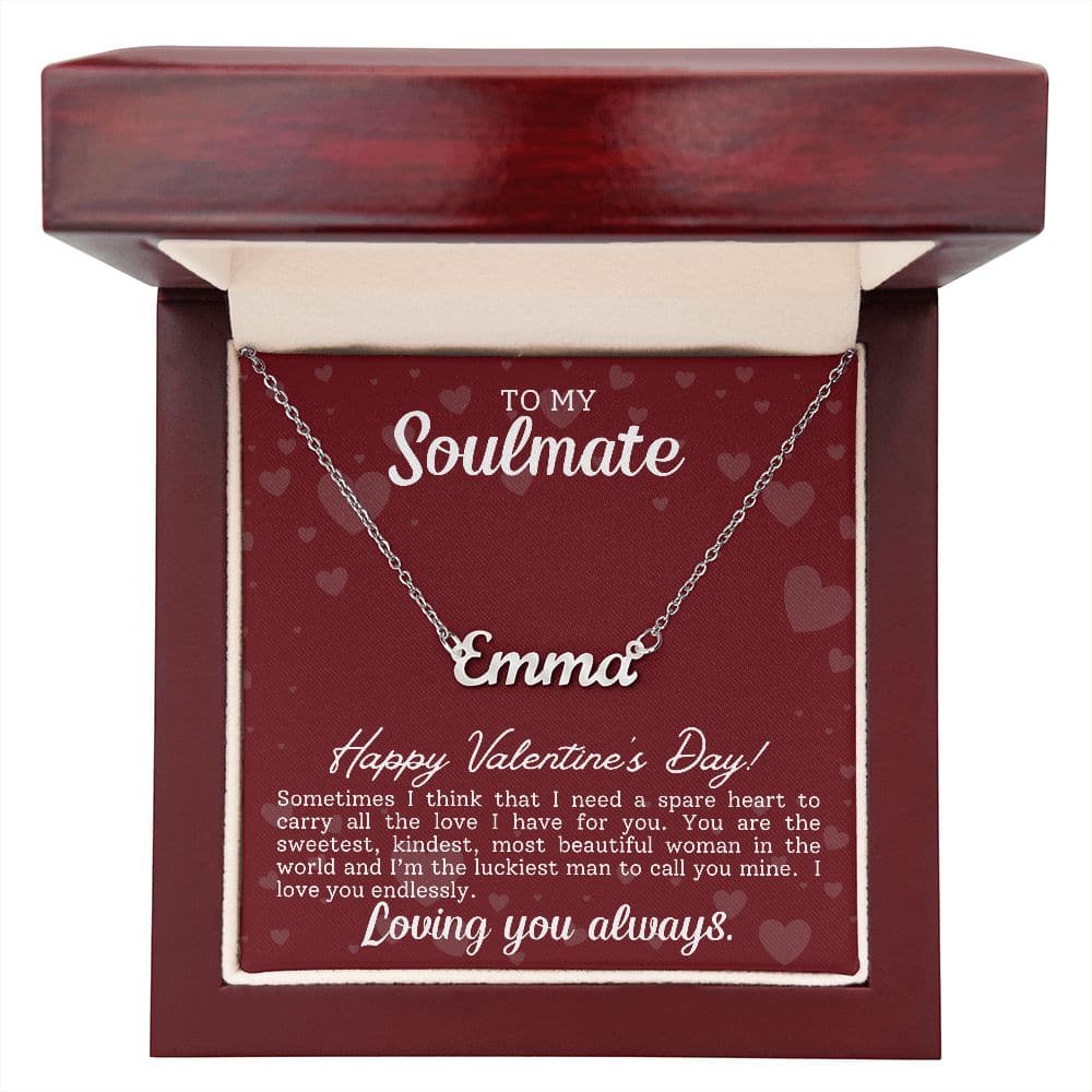 To My Soulmate - I Love You Endlessly - Personalized Name Necklace