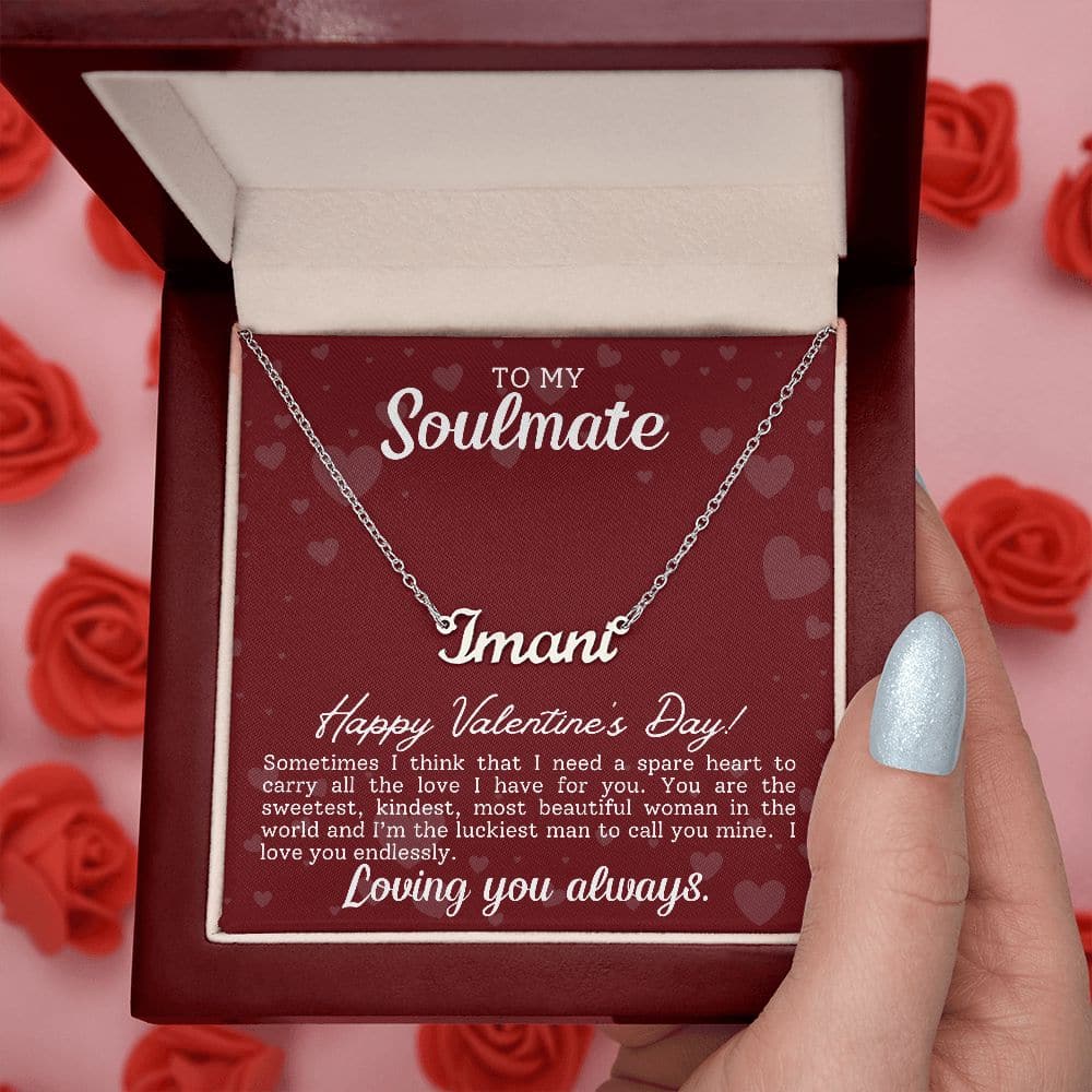 To My Soulmate - I Love You Endlessly - Personalized Name Necklace