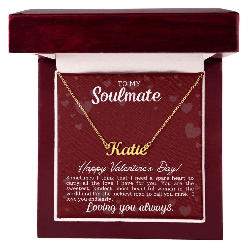 To My Soulmate - I Love You Endlessly - Personalized Name Necklace