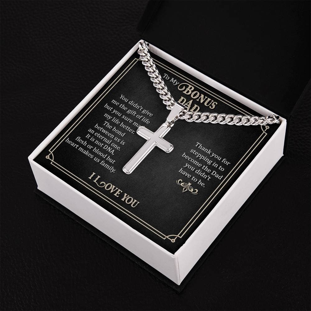 Divine Connection: The Father's Day Cross on Cuban Link Chain