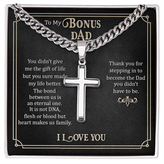 Divine Connection: The Father's Day Cross on Cuban Link Chain