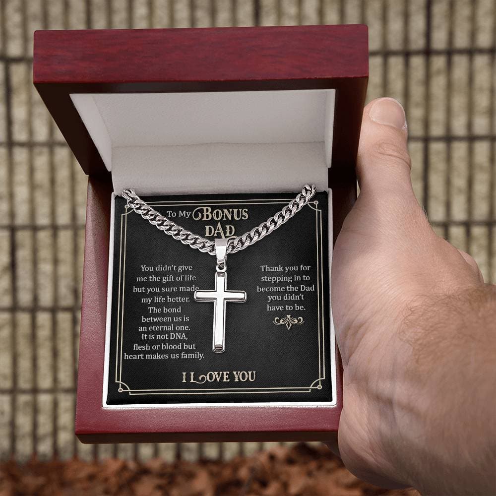 Divine Connection: The Father's Day Cross on Cuban Link Chain