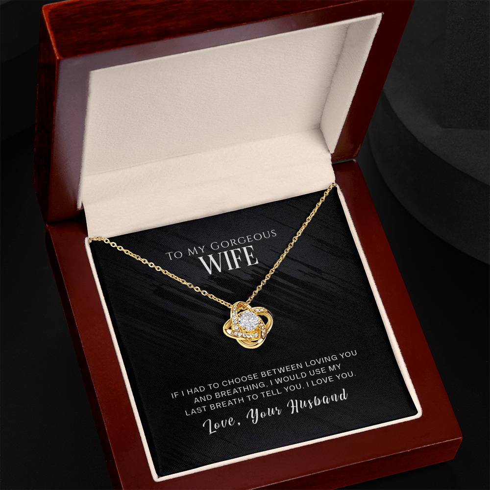 To My Wife, I Love You - Love Knot Necklace