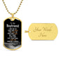 To My Boyfriend - Dog Tag Necklace