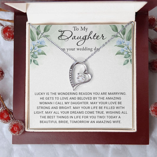 Gift for Daughter on Wedding Day, Bride Gift from Mom, Daughter Wedding Day Necklace