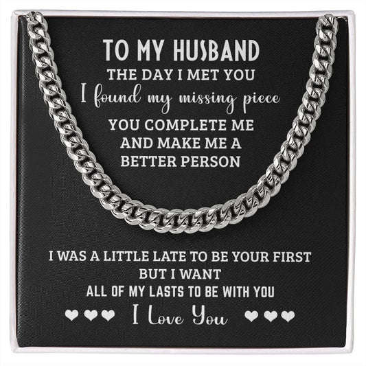To My Husband Cuban Chain Necklace
