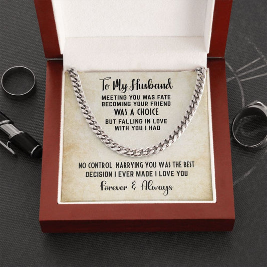 To My Husband Cuban Chain Necklace